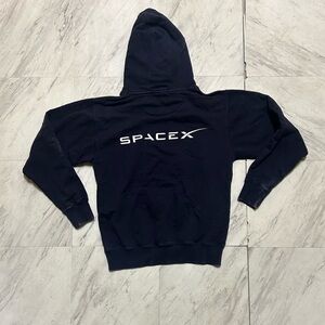 SPACEX Space-X Space X Hoodie Pullover Sweatshirt Adult S Black Elon Musk Tesla